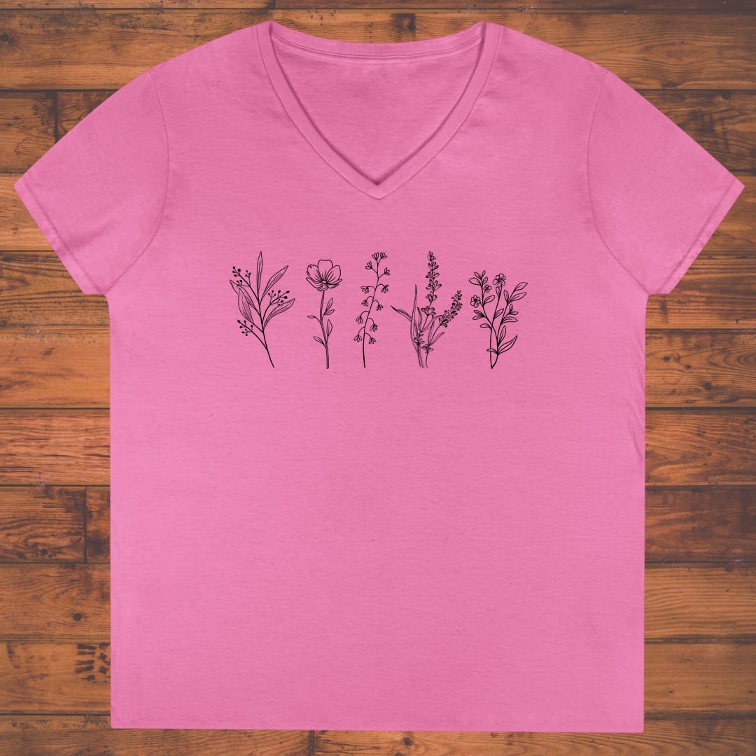 Whispering Florals Ladies' V-Neck