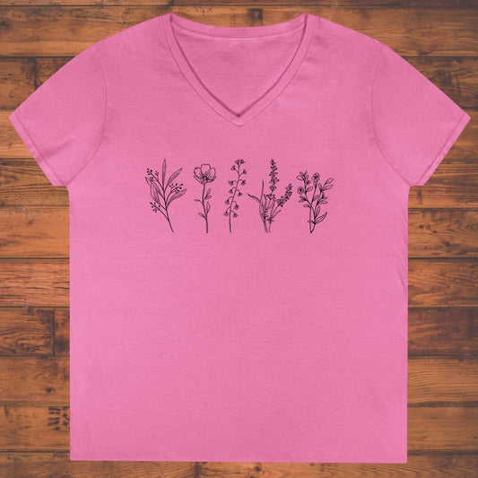 Whispering Florals Ladies' V-Neck