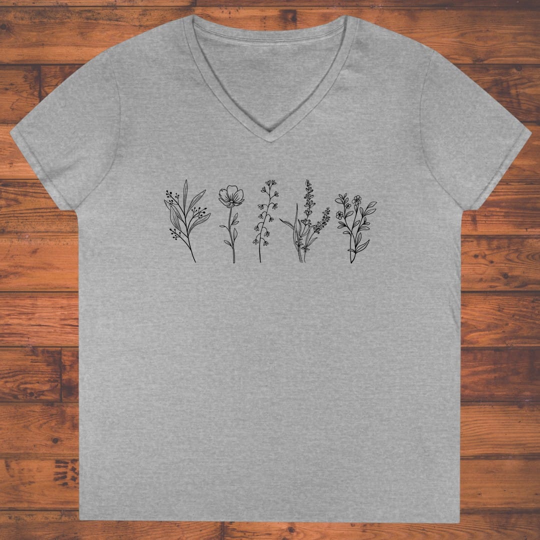 Whispering Florals Ladies' V-Neck