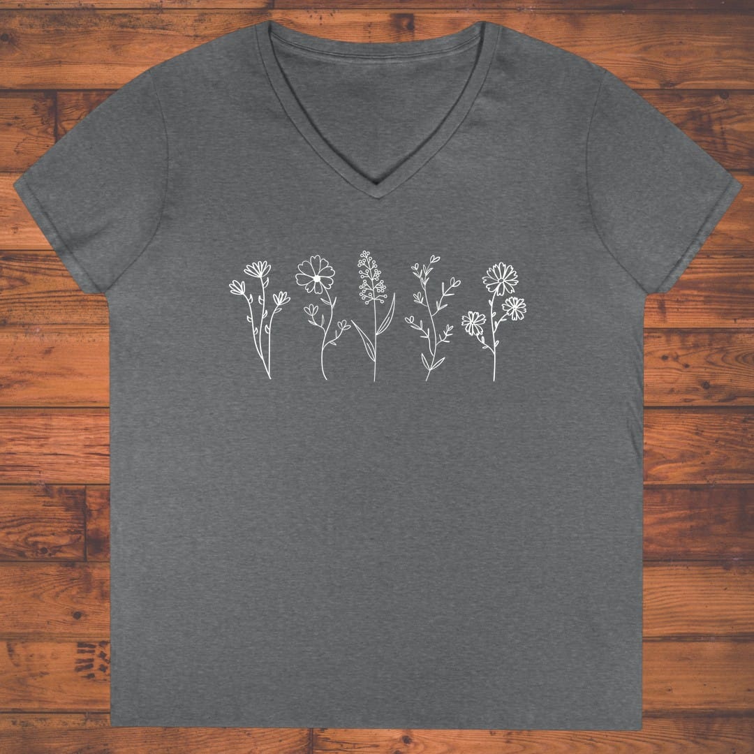 Blossom Sketches Ladies' V-Neck