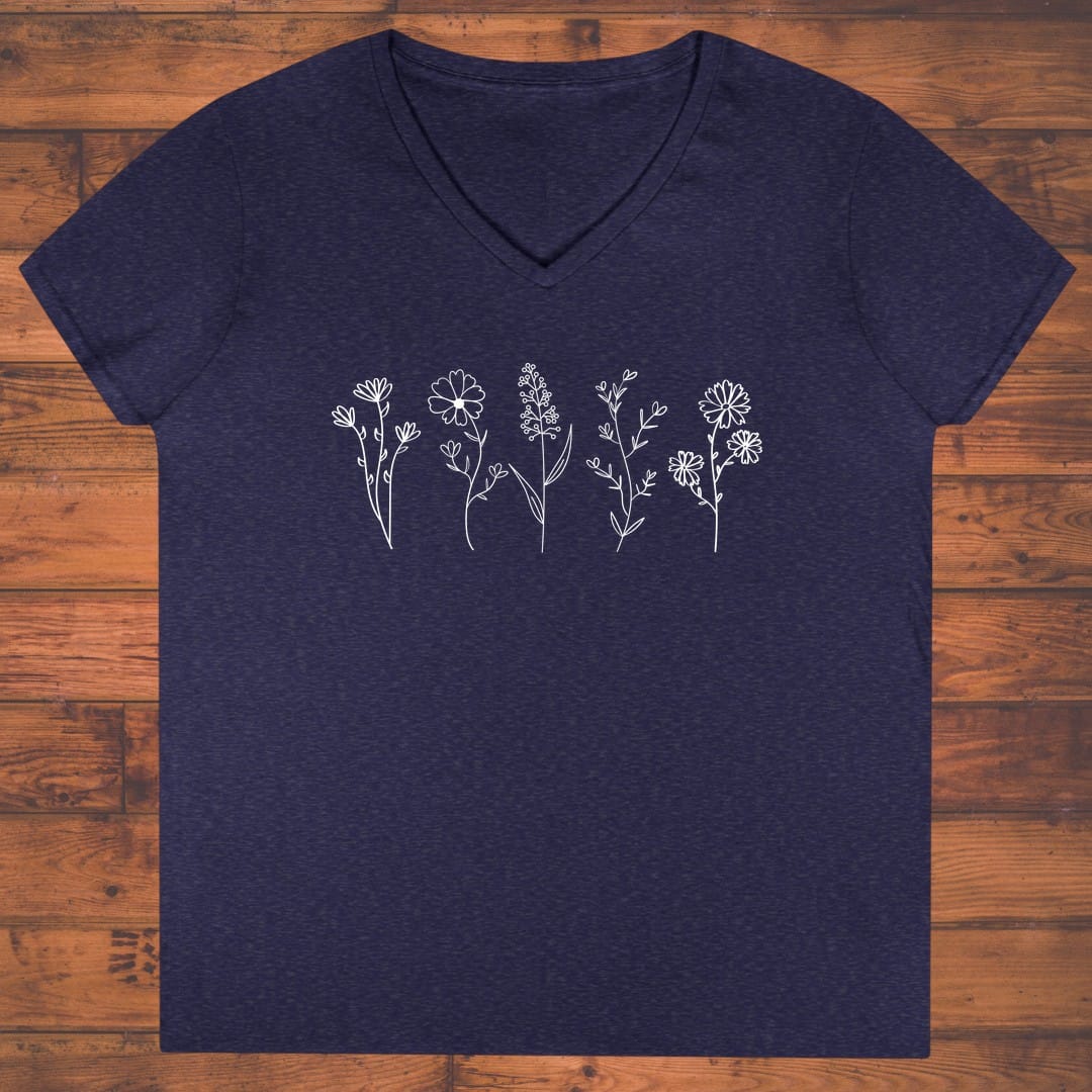 Blossom Sketches Ladies' V-Neck
