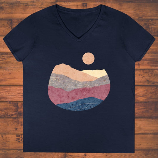 Layered Horizon Ladies' V-Neck