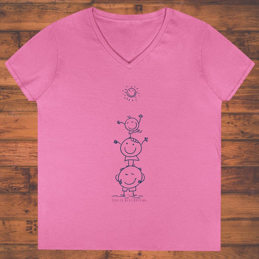 Stacked Sunshine Ladies' V-Neck
