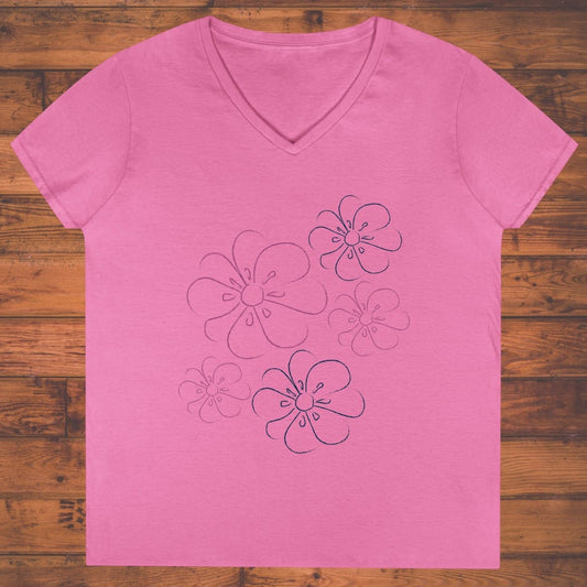 Scattered Petals Ladies' V-Neck