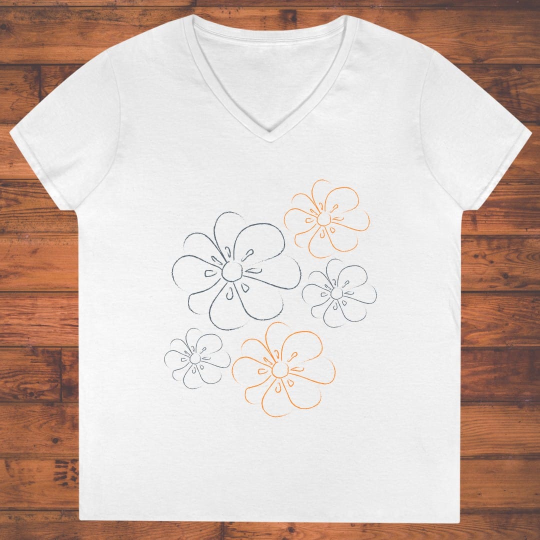 Scattered Petals Ladies' V-Neck