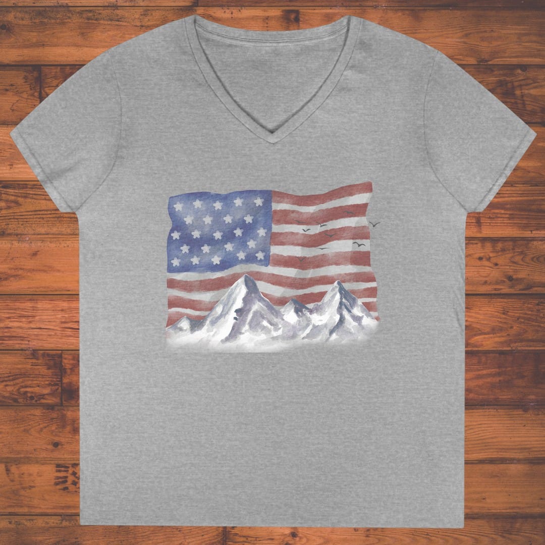 Peaks and Stripes Ladies' V-Neck
