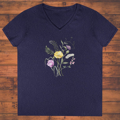 Tangled Bloom Ladies' V-Neck