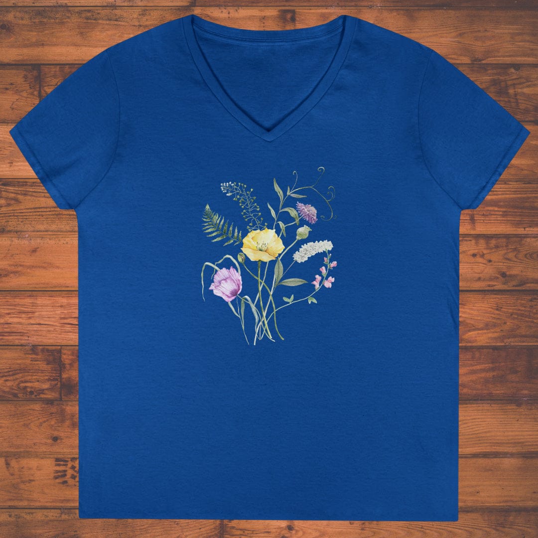 Tangled Bloom Ladies' V-Neck