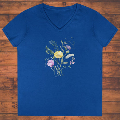 Tangled Bloom Ladies' V-Neck
