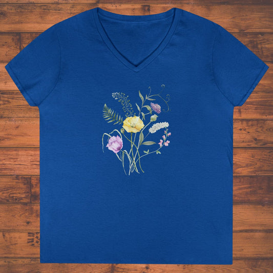 Tangled Bloom Ladies' V-Neck