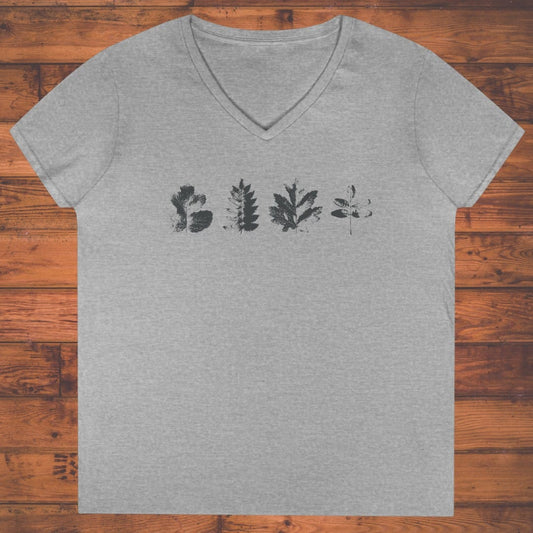 Forest Stamps Ladies' V-Neck