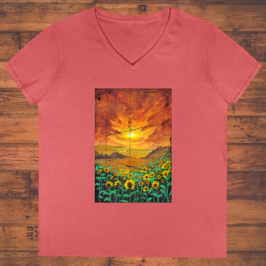 Sunlit Bloom Ladies' V-Neck