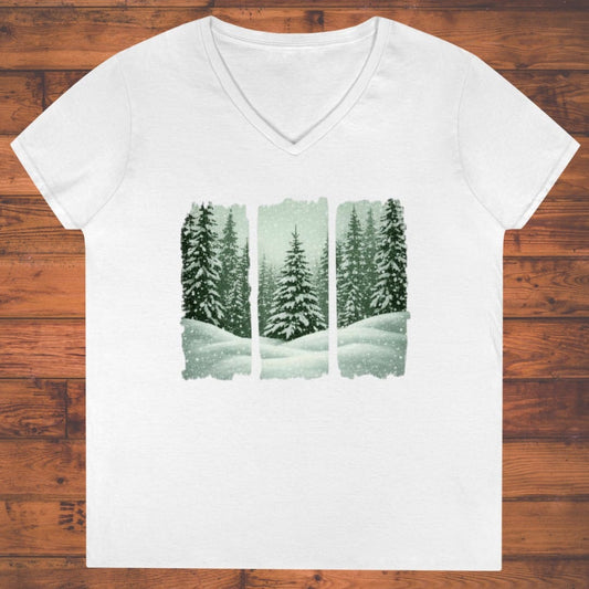 Snowbound Stillness Ladies' V-Neck