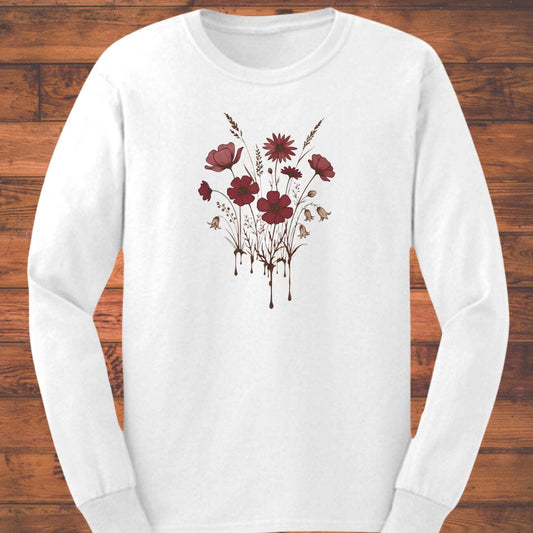 Crimson Bloom Long Sleeve T-Shirt