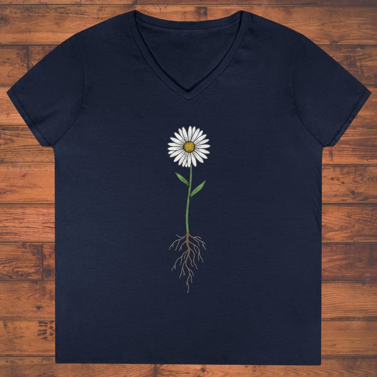 Rooted Daisy Ladies' V-Neck