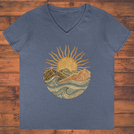 Sunlit Tides Ladies' V-Neck